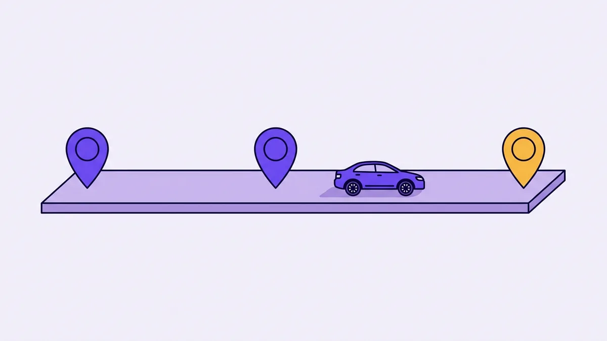 Illustration of a road winding past 90, 60, and 30 day milestone markers toward a set of car keys